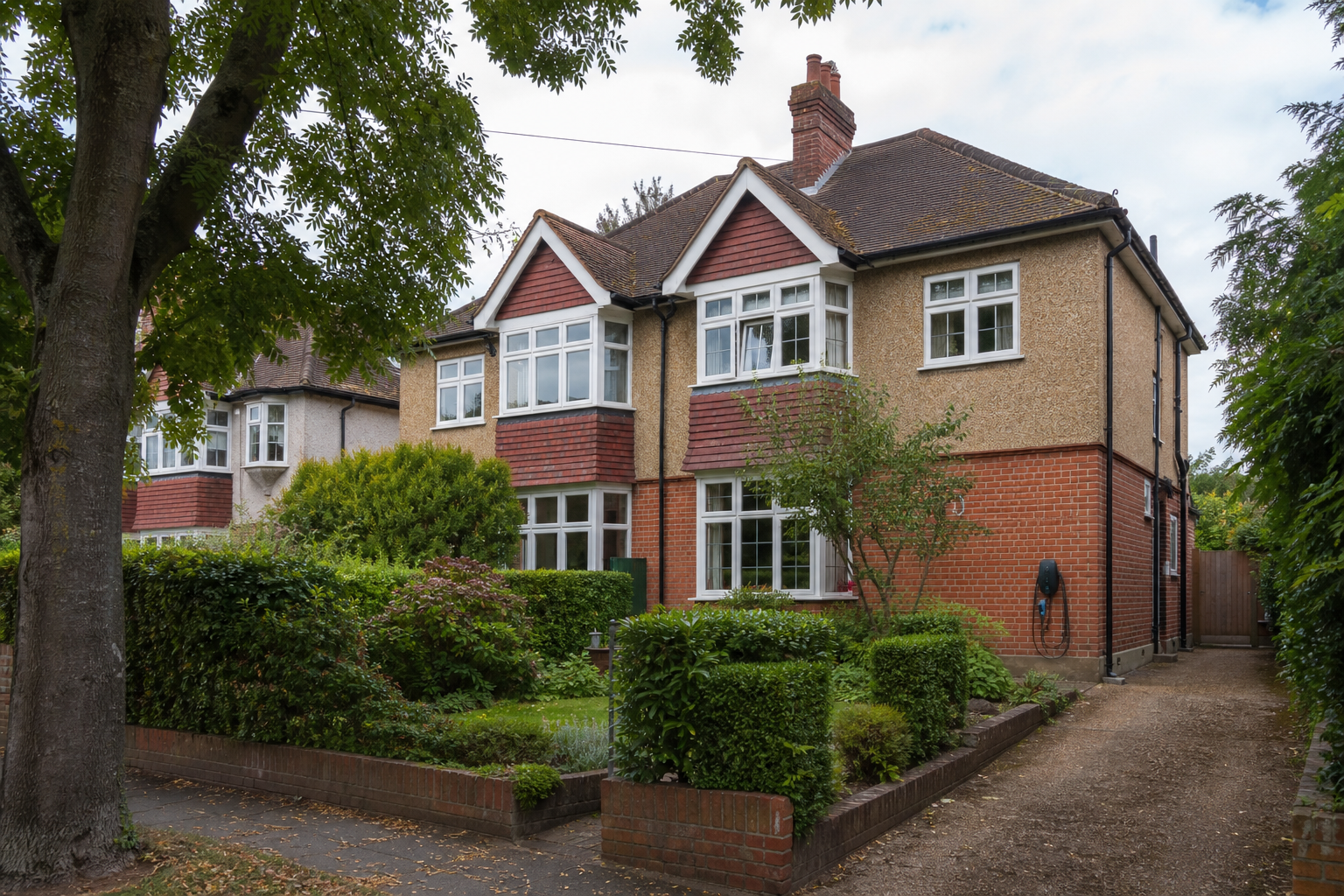 Home EV charger on a Harpenden detached property driveway
