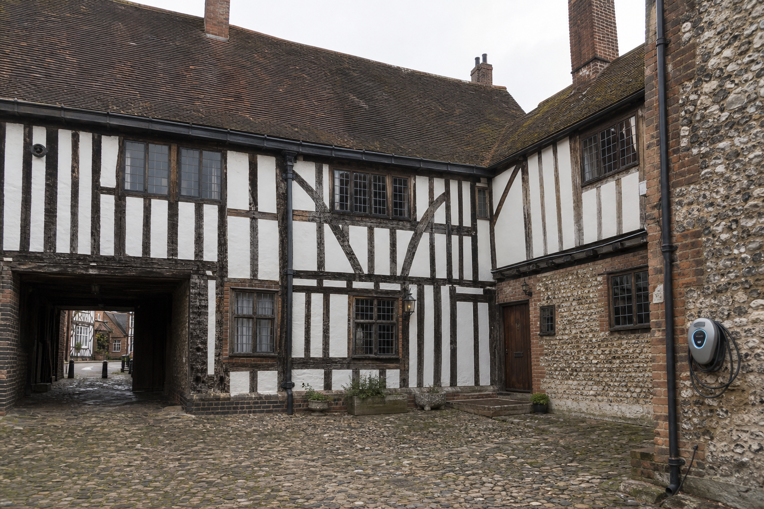 Home EV charger installed at a Hitchin market town property