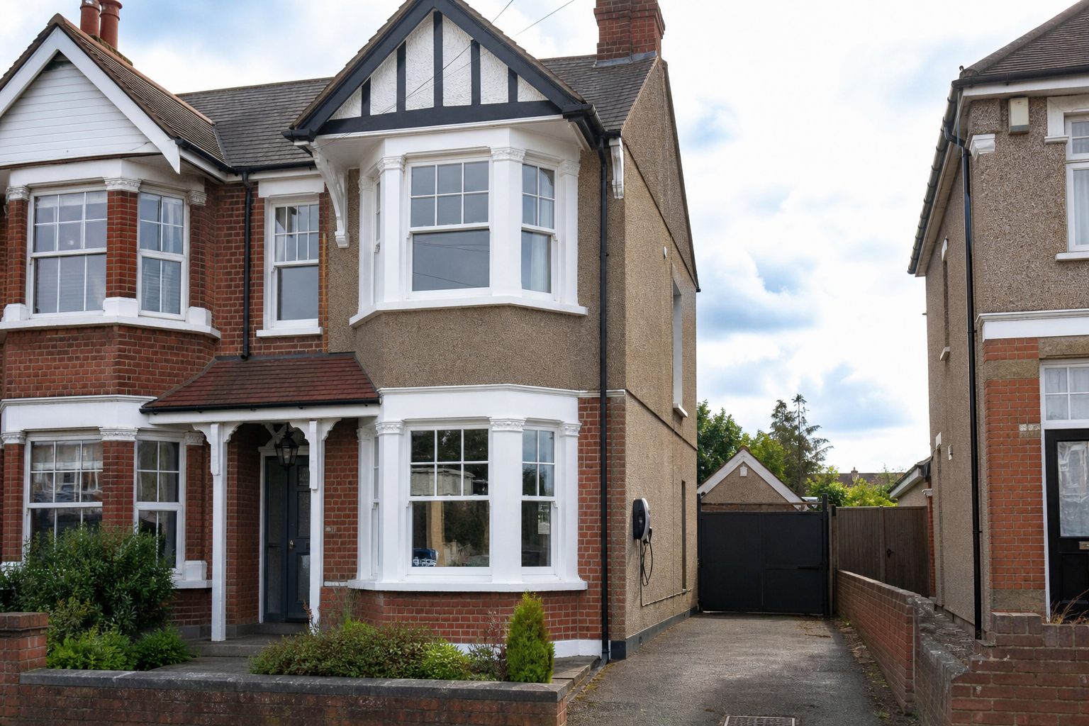 Home EV charger installed at a Hoddesdon suburban property