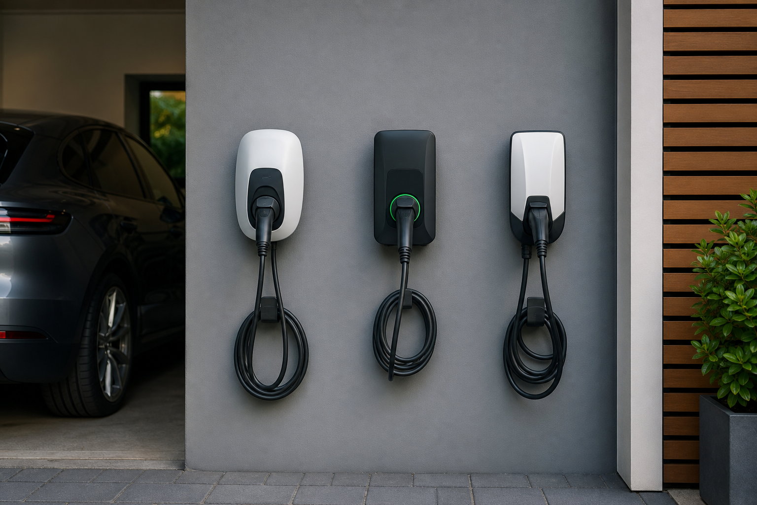 Smart home EV charger with app control on a Hertfordshire property