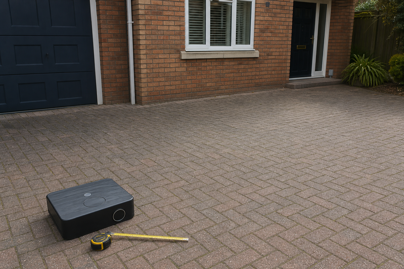 Wall-mounted home EV charger on a Hertfordshire driveway