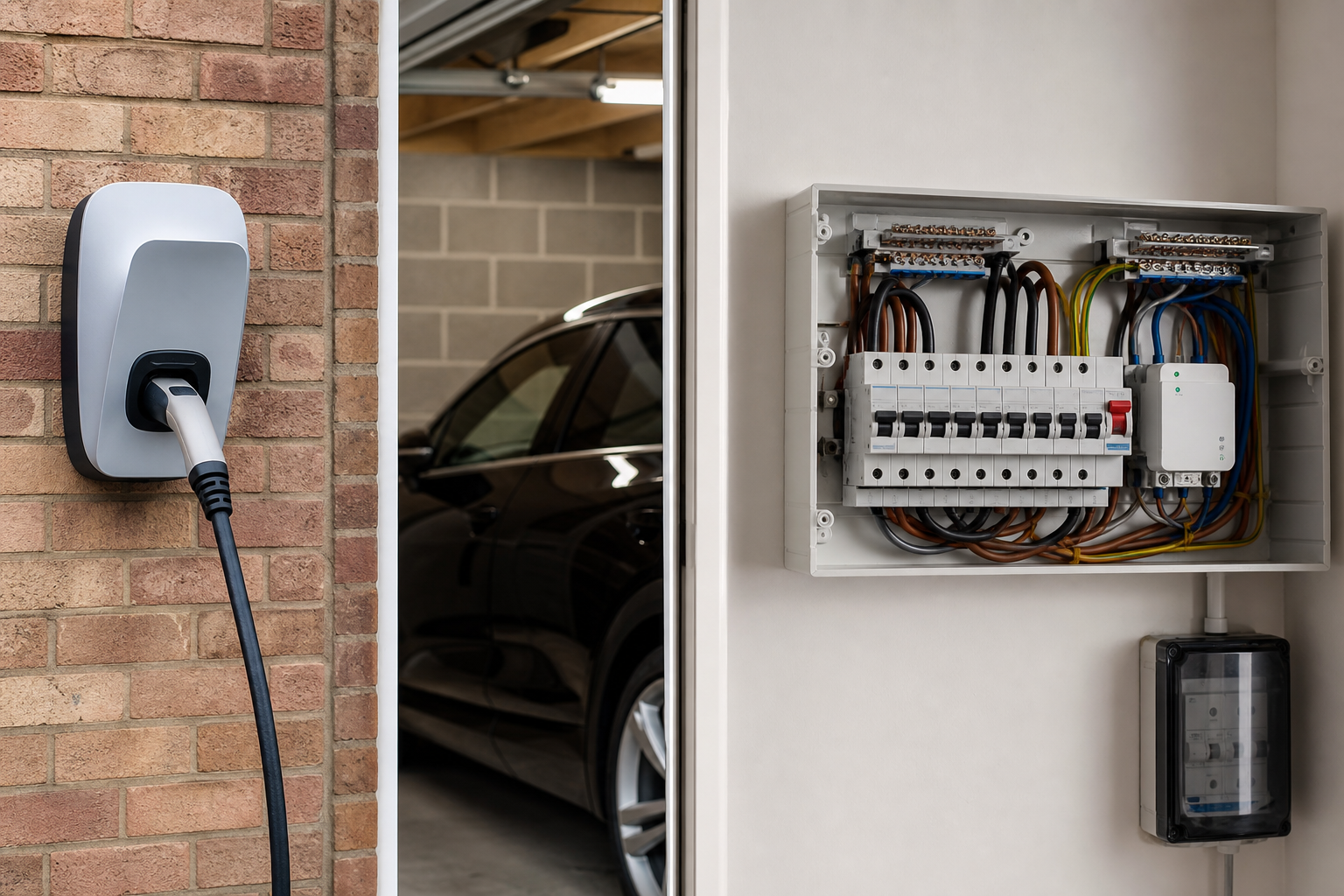 Smart EV charger with load balancing on a Hertfordshire home