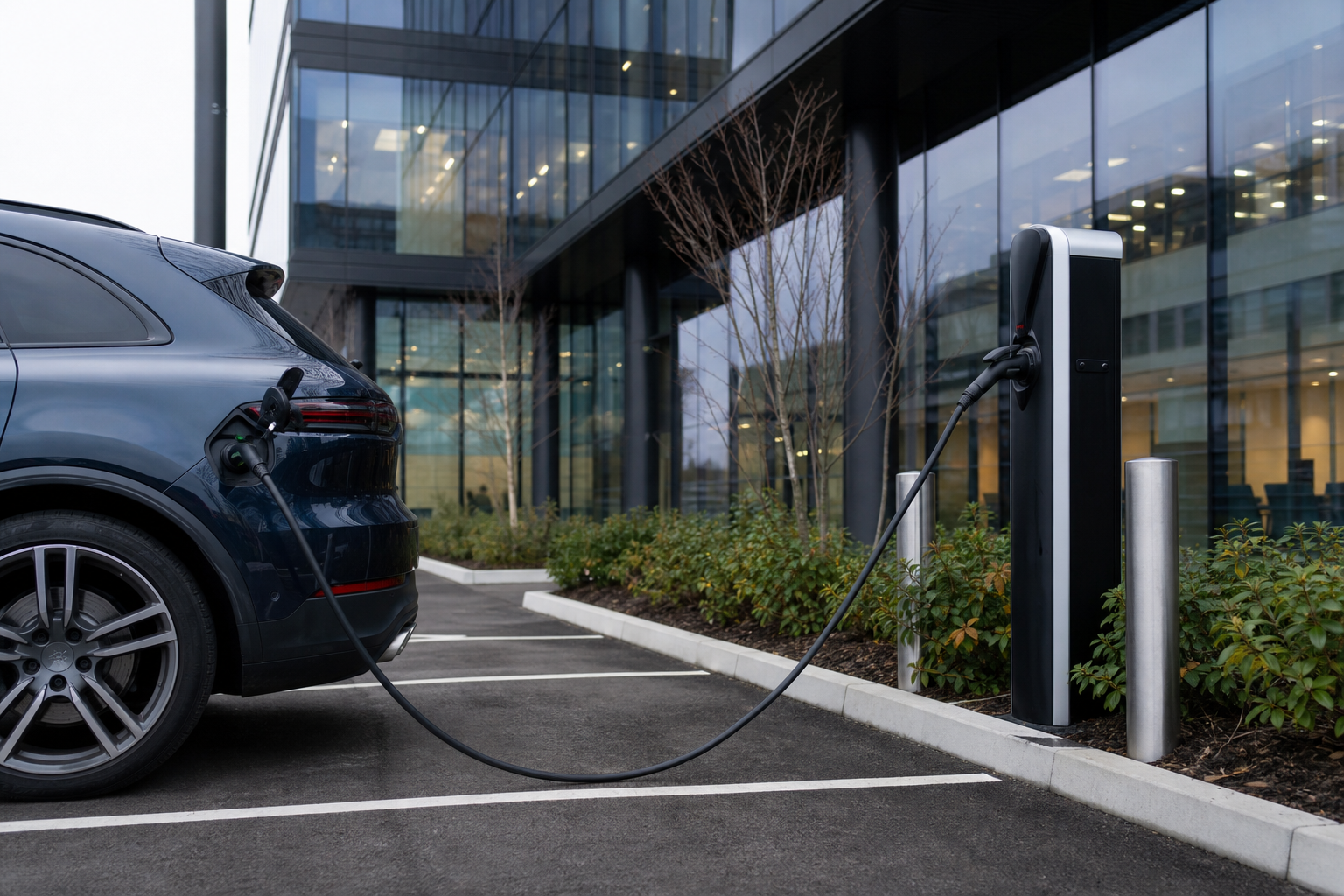 Workplace EV charging points installed at a Hertfordshire business car park