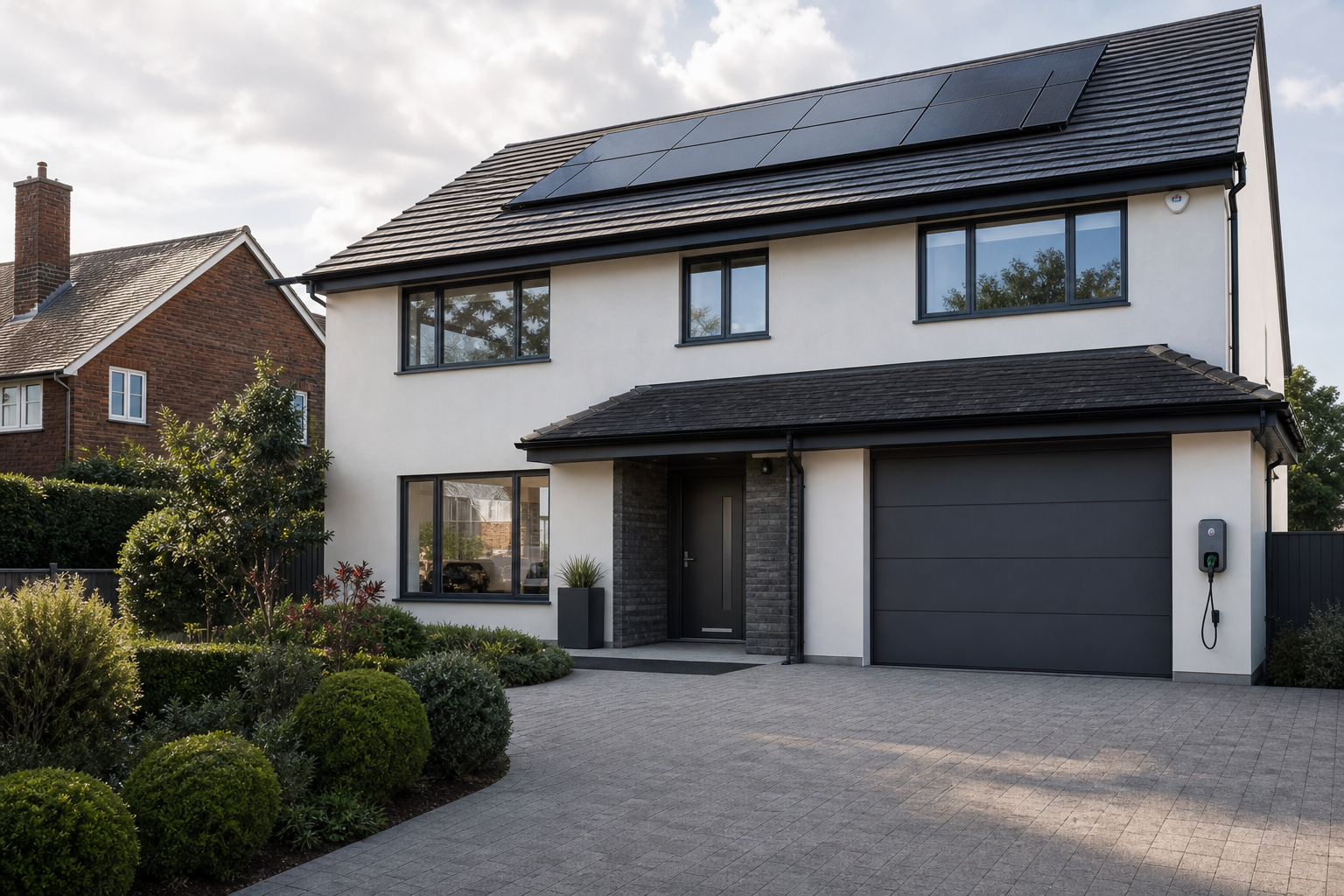 Smart EV charger with solar integration at a Berkhamsted home