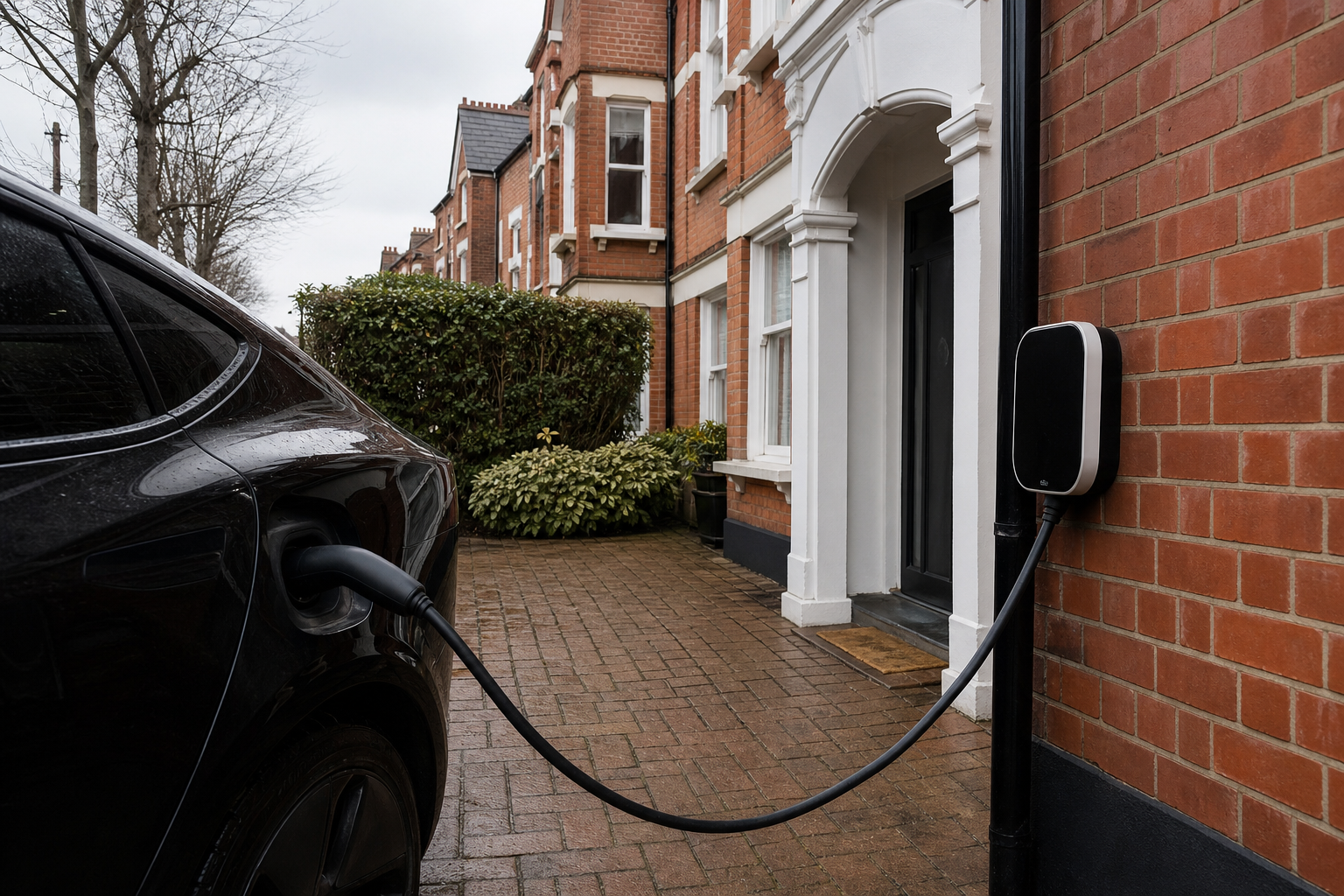 Home EV charger installed on a Hertfordshire driveway
