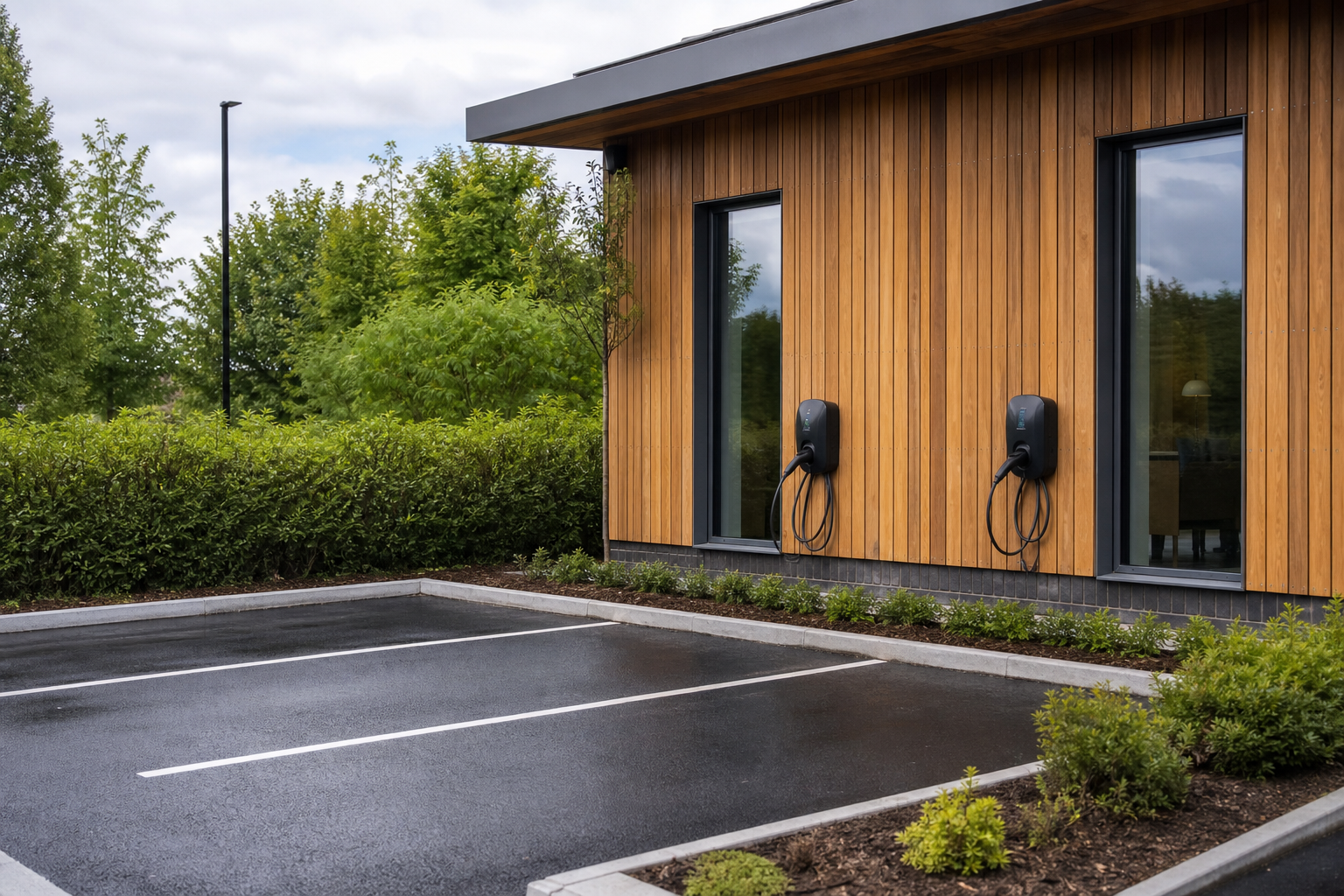Workplace EV charging points at a Hertfordshire business
